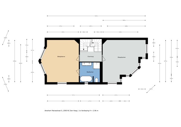 Floorplan - Abraham Patrasstraat, 2595 RC The Hague